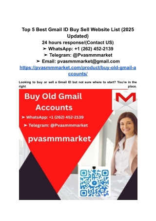 Top 5 Best Gmail ID Buy Sell Website List (2025 Updated)
