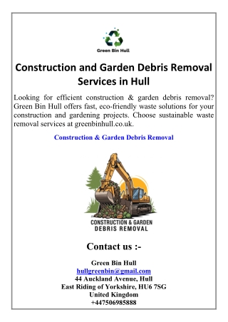 Construction and Garden Debris Removal Services in Hull