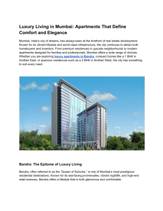 Luxury Living in Mumbai_ Apartments That Define Comfort and Elegance