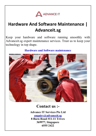 Hardware And Software Maintenance  Advanceit.sg