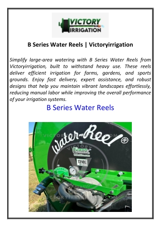 B Series Water Reels  Victoryirrigation