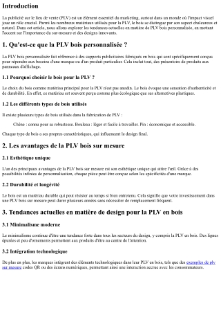 Tendances actuelles en matière de PLV bois personnalisée