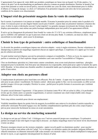 Présentoir magasin pour produits cosmétiques : conseils pratiques