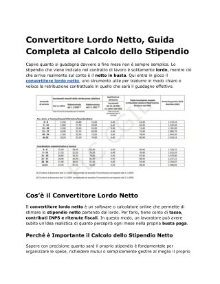 Convertitore Lordo Netto, Guida Completa al Calcolo dello Stipendio