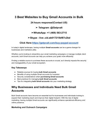 3 Best Websites to Buy Gmail Accounts in Bulk