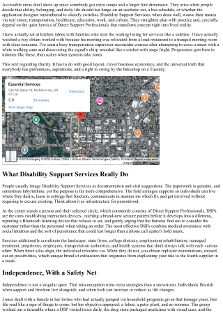 Connecting Obstacles: How Disability Support Services Produce Easily Accessible,