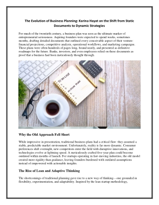 The Evolution of Business Planning - Karina Hayat on the Shift from Static Documents to Dynamic Strategies