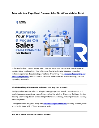 Automate Your Payroll and Focus on Sales RAHA Financials for Retail