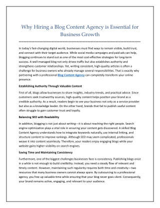 Blog Content Agency