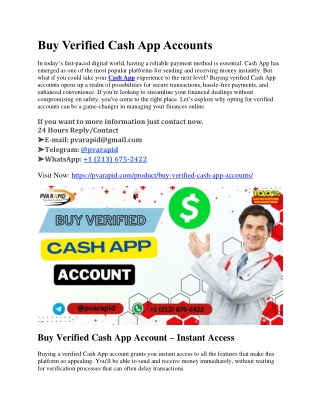Buy Verified Cash App Account Instantly – 100% Secure & Fast Delivery