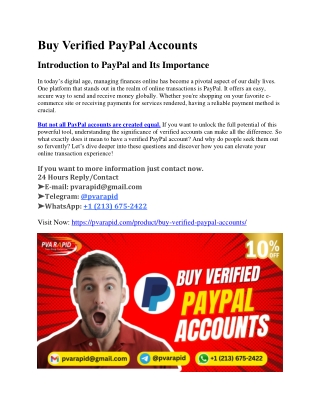 Top 10 Sites to Buy Verified PayPal Accounts (Personal & Business)