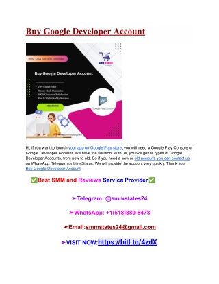 Buy Google Developer Account