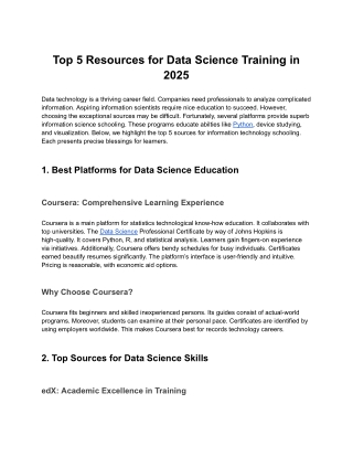 Top 5 Resources for Data Science Training in 2025