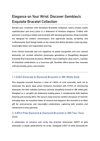 Elegance on Your Wrist: Discover Gembleu’s Exquisite Bracelet Collection