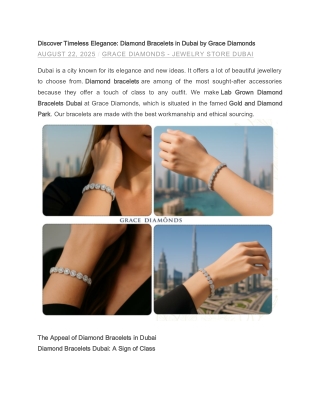 Discover Timeless Elegance – Diamond Bracelets in Dubai by Grace Diamonds