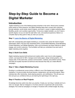 STEP BY STEP GUIDE TO BECOME A DIGITAL AMRKETER