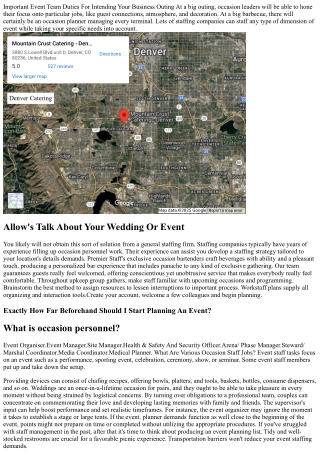 Why Momentary Occasion Staffing Is The Crucial To A Successful Occasion