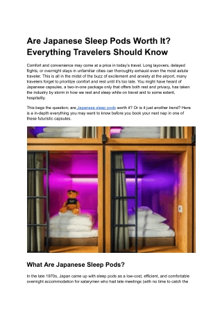 Are Japanese Sleep Pods Worth It_ Everything Travelers Should Know