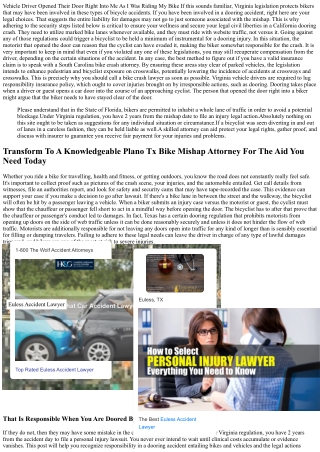 Who's At Fault When A Bicyclist Obtains Doored? Bike Mishaps