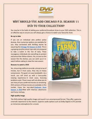 Why Should You Add Chicago P.D. Season 11 DVD to Your Collection