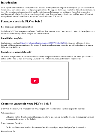 Comment entretenir votre PLV en bois ?