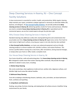 Deep Cleaning  Services in Kearny NJ