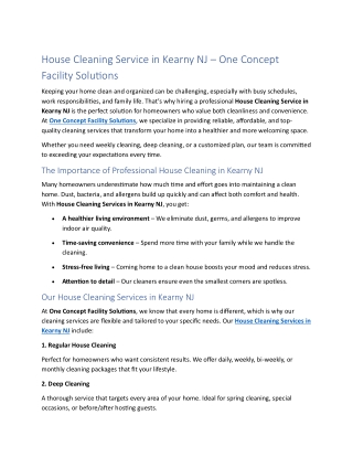 House Cleaning Service in Kearny NJ