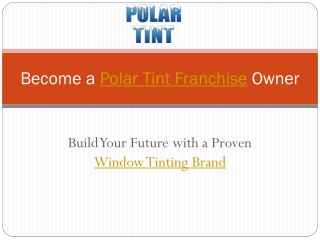 Window Tining Franchise Opportunity