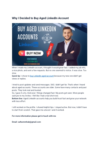 buy aged linkedin accounts: 2 Best Sites (PVA, Bulk, Aged )