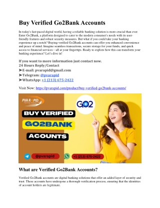 Where to Buy Verified Go2 Bank Accounts Online (Trusted Sellers)