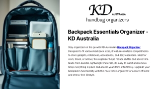Backpack Essentials Organizer - KD Australia