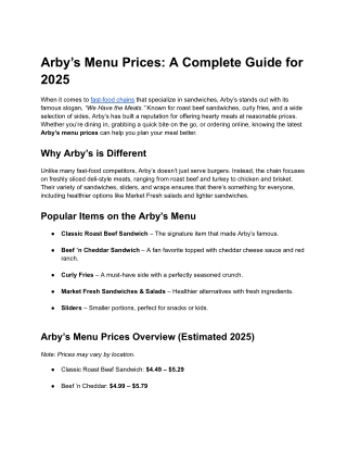 Arby’s Menu Prices_ A Complete Guide for 2025