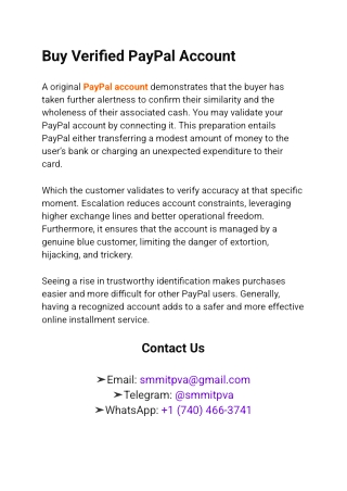 Buy Verified PayPal Account Business and Personal