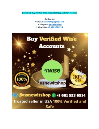 Top 17 Places to Buy Verified Wise Accounts This Year