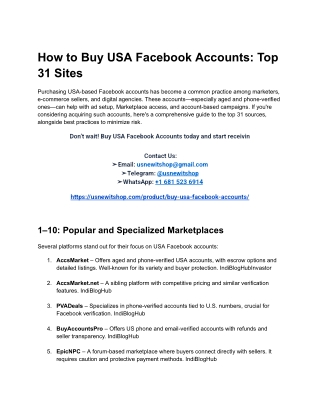 How to Buy USA Facebook Accounts_ Top 31 Sites