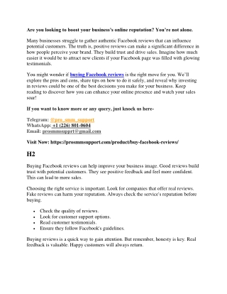 Buy Facebook Reviews to Boost Your Business Reputation