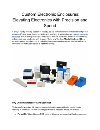 Custom Electronic Enclosures_ Elevating Electronics with Precision and Speed