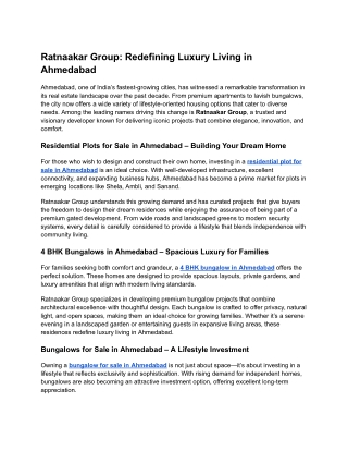 Ratnaakar Group_ Redefining Luxury Living in Ahmedabad