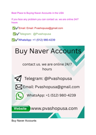 Best Place to Buying Naver Accounts in the USA