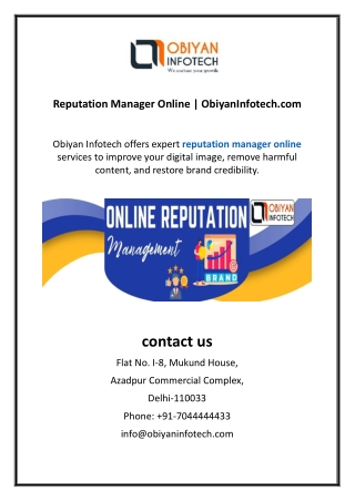 Reputation Manager Online
