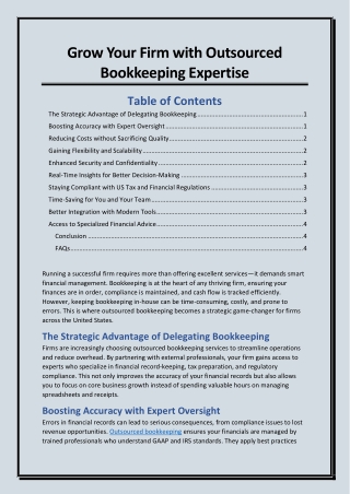 Grow Your Firm with Outsourced Bookkeeping Expertise