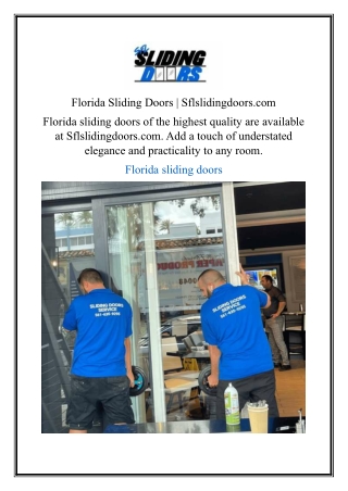 Florida Sliding Doors | Sflslidingdoors.com
