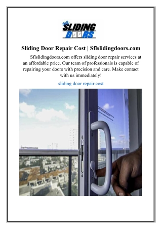 Sliding Door Repair Cost | Sflslidingdoors.com