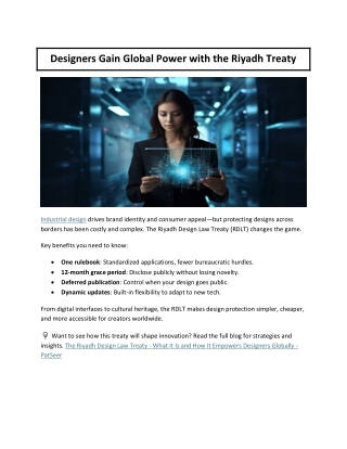 Designers Gain Global Power with the Riyadh Treaty