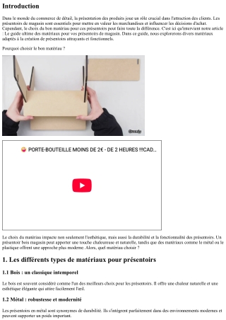 Le guide ultime des matériaux pour vos présentoirs de magasin