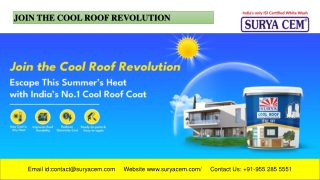 Surya Cool Roof | India's No. 1 Cool Roof Coat