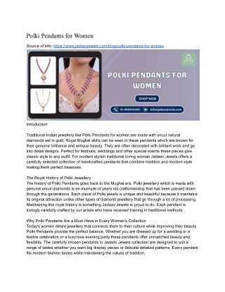 Polki Pendants for Women