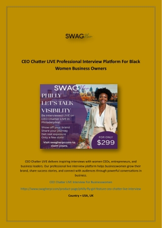 CEO Chatter LIVE Professional Interview Platform For Black Women Business Owners