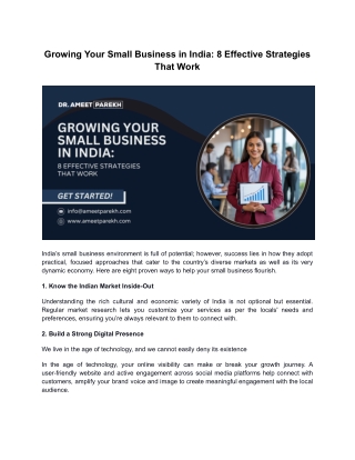 Growing Your Small Business in India - 8 Effective Strategies That Work