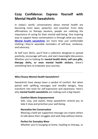 Inspire with Mental Health Shirts & Sweatshirts Online